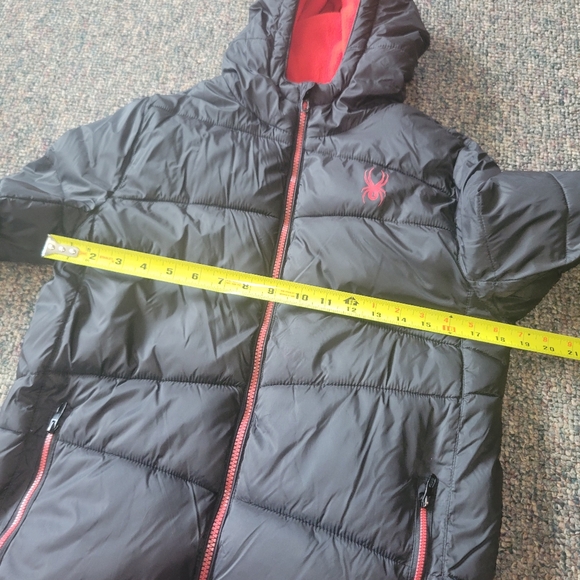 Firm! Spyder Kids Black and Red Hooded Jacket - Picture 10 of 11